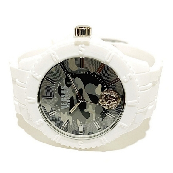 🐉 VERSACE® Versus White Camouflage w/Steel Lion Watch & Case NWT! - Picture 8 of 15